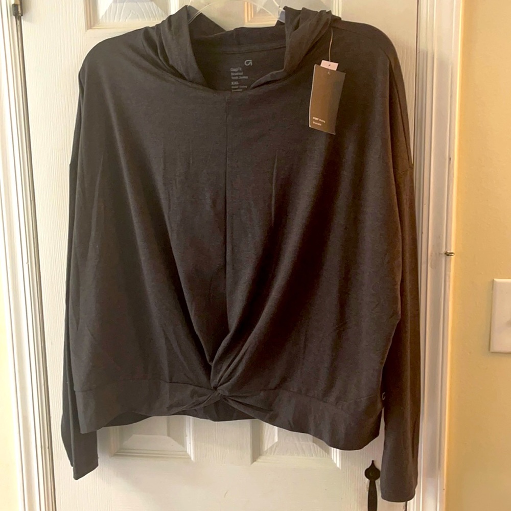 Gap Fit Brushed Tech Hoodie Top, casual wear.